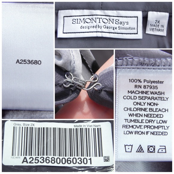 George Simonton Draped Printed Chiffon Duster Vest, NWT 2X Grey A253680 - Picture 9 of 13